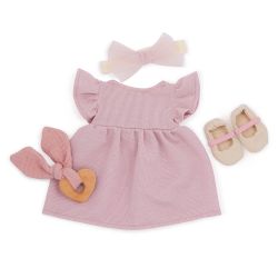 LULLABABY - ENSEMBLE ROBE ROSE AVEC SOULIERS POUR POUPÉE NOUVEAU-NÉE 35.5 CM (0325)